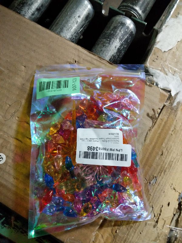 Photo 1 of 110Pcs in 10 Colors Ceramic Christmas Tree Replacement Bulbs - Plastic Lights Pegs, Included Angel Topper?Snowflake Top?Cross Stars.