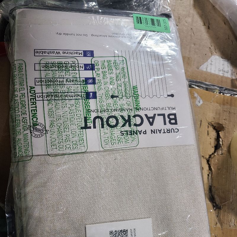 Photo 1 of 100% Blackout Shield Linen Blackout Curtains for Bedroom 108 Inches Long, Back Tab/Rod Pocket Living Room Drapes, Thermal Insulated Blackout Curtains 2 Panels Set, 50" W x 108" L,Cream