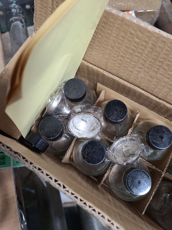 Photo 1 of 10 Pack, 4 oz Small Clear Glass Bottles w/Lids & 3 Stainless Steel Funnel - 120ml Boston Round Sample Bottle for Potion, Juice, Ginger Shot, Wellness, Oils, Whiskey, Liquids - Leakproof Travel Bottle