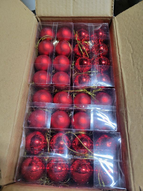 Photo 1 of 160 Pcs Christmas Balls Ornaments for Xmas Tree - Shatterproof Christmas Tree Decorations Small Hanging Ball 1.18" X 160 Pack (Red)