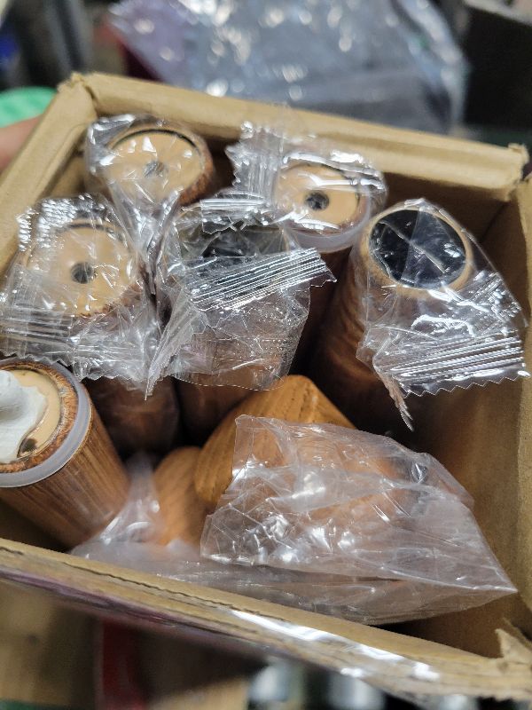 Photo 1 of 2 Pack Wood Curtain Rods, 1'' Decorative Adjustable Rustic Farmhouse Drapery Rod, Heavy Duty Boho Curtain Pole for Windows 28 to 48 Inch with Imitation Wooden Grain Finials, (Light Wood/Unique Design)