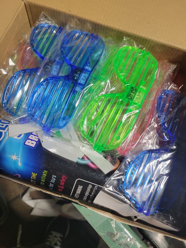 Photo 1 of 150PCS Glow in the Dark Party Supplies for Kids Adults, Light Up Party Favors with Light Up Glasses, Headband, Rings, 100 Glow Sticks Bulk Party Pack DIY Glow Necklaces Bracelets, Neon Party Supplies