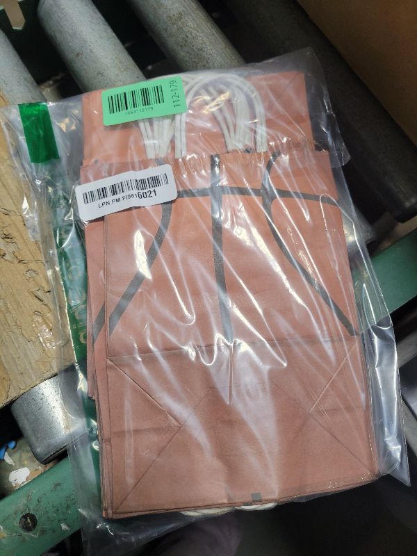 Photo 1 of 16 PCS Basketball Gift Bags with Handles for Basketball Birthday Party Supplies, Basketball Party Favor Bags Candy Treats Bags, Basketball Goodie Bags for Kids Boys Girls