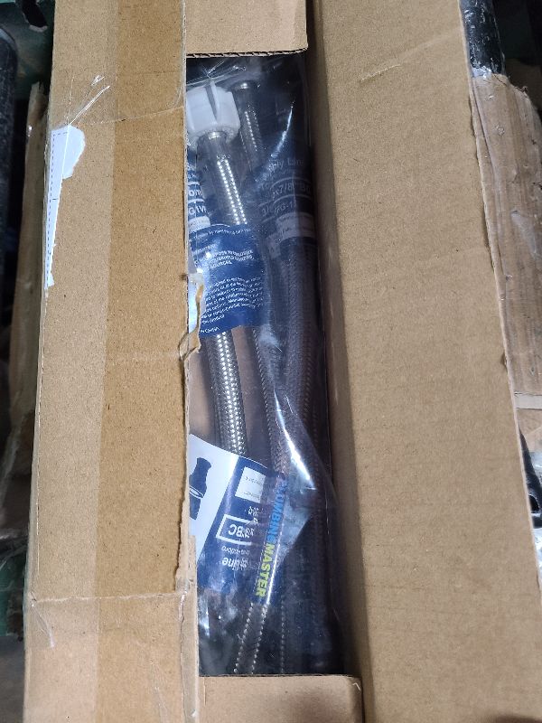 Photo 1 of (6pcs 12 inch) PLUMBINGMASTER Toilet Water Supply Line,3/8" Comp x 7/8" BC Braided Stainless Steel Toilet Supply Line,Toilet Connector Hose with Anti-Leaking Brass Nut