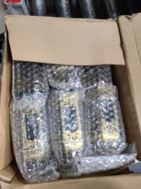 Photo 1 of 12 Pieces Mini Lanterns with Flickering LED Candle, Batteries Included, Decorative Hanging Candle Lantern for Indoor Use, Wedding, Party, Table Centerpiece (Gold, )