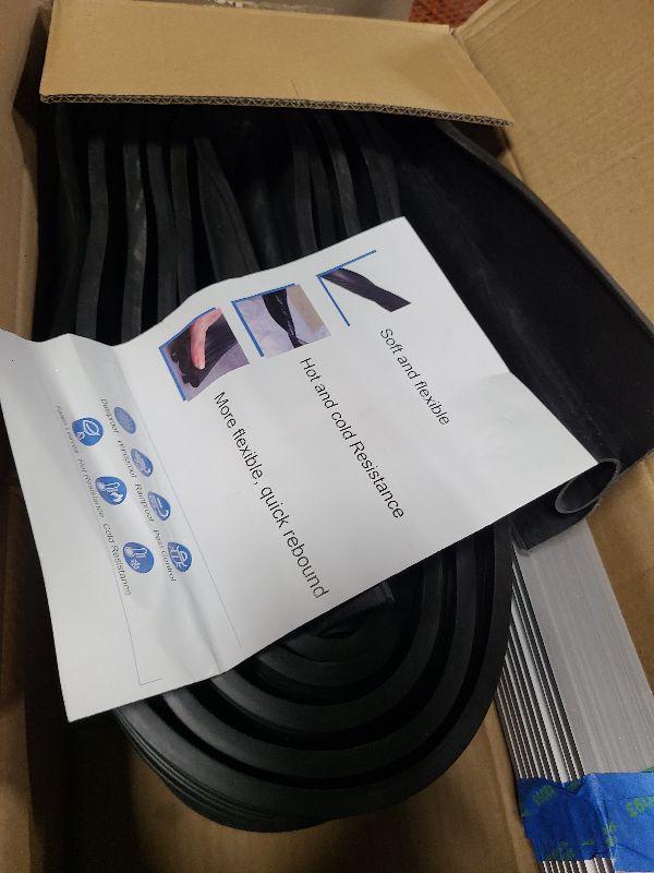 View 1 of 16.5 FT Garage Door Seals Bottom Rubber, Heavy Duty U+O Ring Garage Door Bottom Seal with Aluminium Track Retainer Kit, Universal Garage Door Weather Stripping for Home Garage Protection