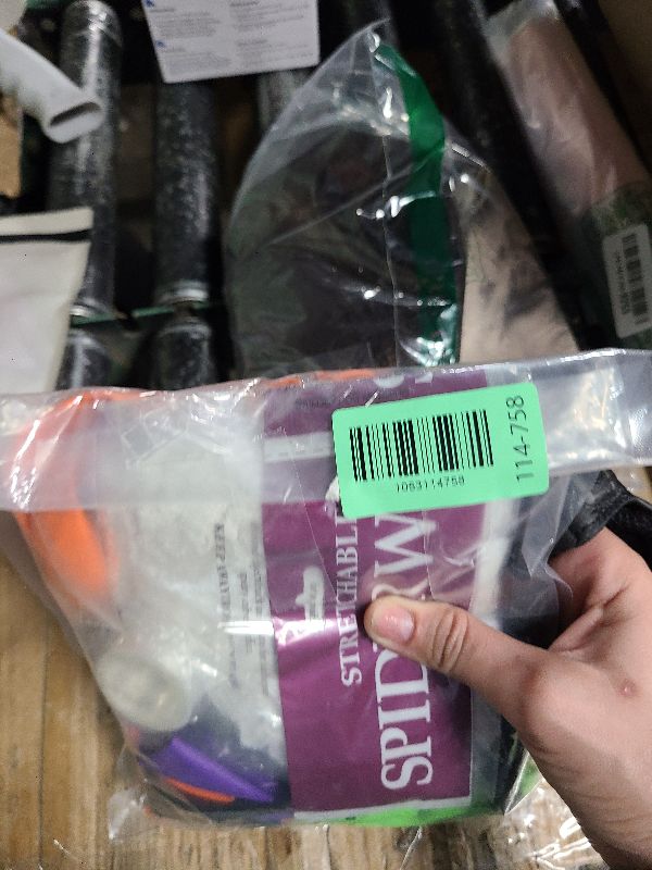 Photo 1 of 136Pcs Halloween Balloon Garland Arch Kit with Purple Black Orange Green Eyes Balloons, Bats, Spider Web for Halloween Party Decorations