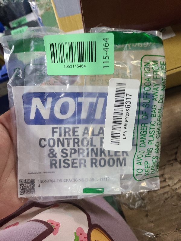 Photo 1 of (2 Pack) Fire Alarm Control Panel And Sprinkler Riser Room OSHA Notice Sign 5 Inch X 3.5 Inch Vinyl Label Decal Sticker Weather Resistant, UV Protected for Workplace, Business, and Construction Site, Made in the USA