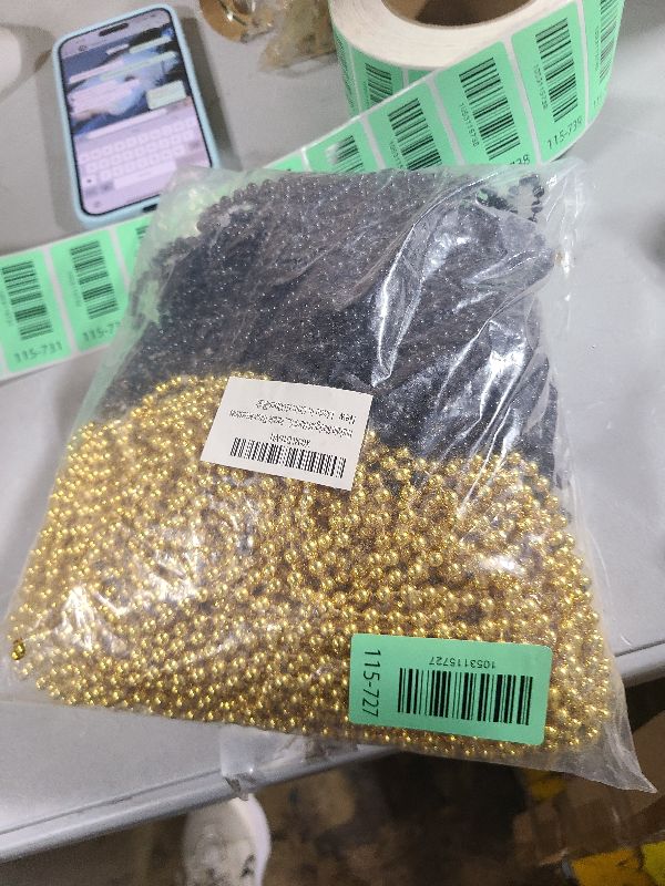Photo 1 of 100 PCS New Years Beads Bulk, 33" Mardi Gras Beads Necklaces, Congrats Grad Beads Necklaces, Blackgold Parade Throw Supplies Graduations Party Beads Party Accessories Set Favors