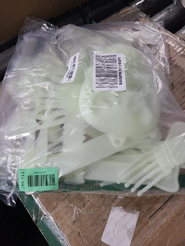 Photo 1 of 2 Pack Halloween Luminous Skeleton Decorations 5ft / 3ft Full Body Glow-in-The-Dark Skeleton Rotatable Skeleton Hanging Decors for Halloween Party Haunted House Outdoor Decor