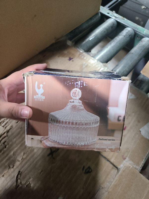 Photo 1 of 2 Pack Extra Large 5.2" Beige & Purple Powder Puffs and 5.3" Glass Container – Oversized Soft Body & Face Large Powder Puff Dusting Powder Jar Holder Case(Black Glass)