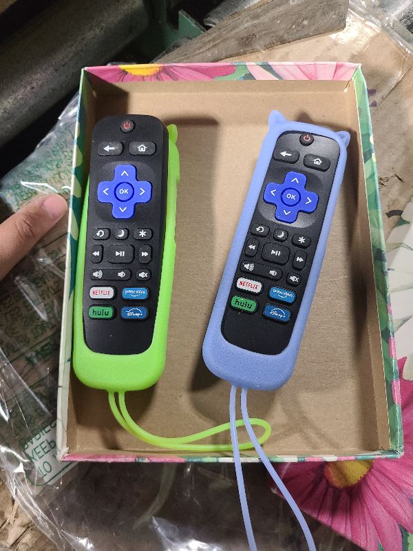 Photo 1 of (Pack of 2) Replacement Remote for Roku TV with Soft Protective Silicone Cover(Glow in The Dark), Universal Remote for TCL/Hisense/Onn/Sharp/Element/Philips Roku Smart TV