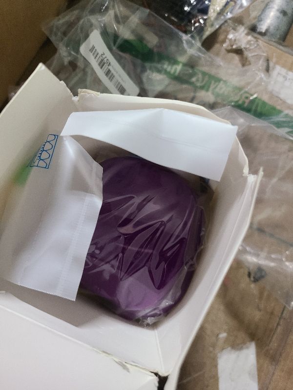 Photo 1 of 2 Pack Denture Cup Denture Bath Holder Case with Strainer Basket, Dental Retainer Cleaner Case False Teeth Container Denture Bath Soaking Cup with 2 Brushes - Purple and Blue