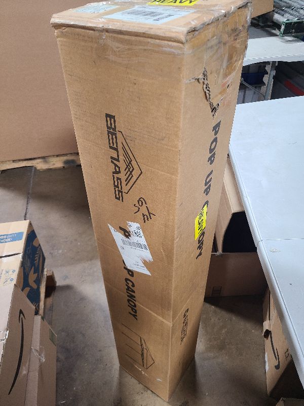 Photo 1 of 10x10 Pop Up Canopy with Sidewalls, Easy Up Canopy Tent, Heavy Duty Tents for Parties, One Person Set Up Event Tent, White