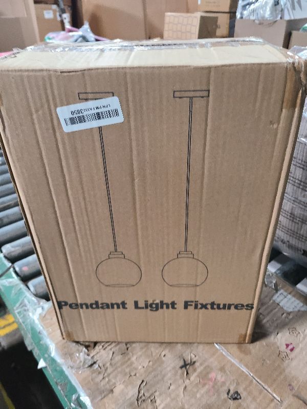 Photo 1 of 2 Pack 7.2-Inch Globe Pendant Lights, Mid Century Gold Pendant Light Fixtures, Globe Pendant Lights Kitchen Island with Milk Glass Shade Adjustable Hanging Fixture for Dining Room (Bulbs not Included)