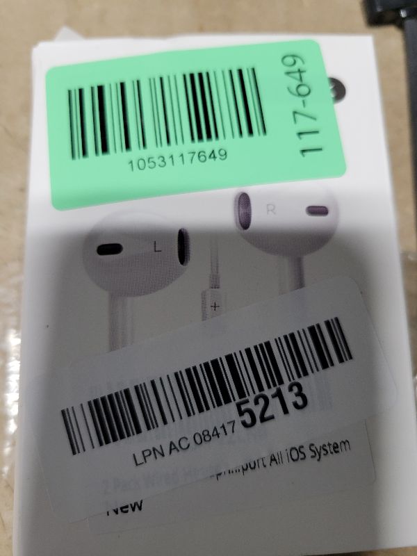 Photo 1 of 2 Pack Wired Headphones for iPhone Earbuds with Built-in Microphone & Volume Control Nosie Reduction Earphones Headsets Compatible with iPhone 14 13 12 11 Pro Max XS XR X 8 7, Support All iOS System