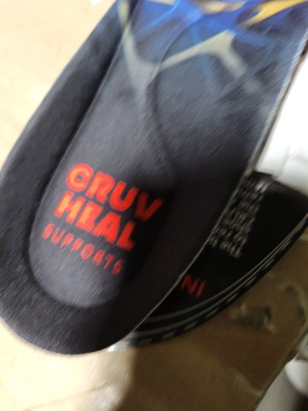 Photo 1 of (New) Work Orthotic Insoles - Anti Fatigue Medium Arch Support Shoe Insert Men Women - Plantar Fasciitis Flat Feet - Relieve Foot Pain - Work Boot Insoles Standing All Day (M, Blue Lines)