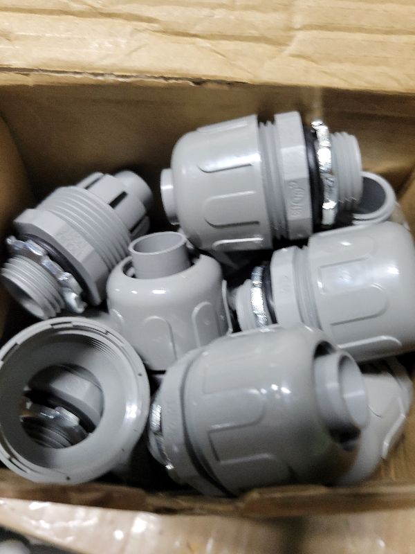 Photo 1 of 1/2 Inch Liquid Tight Connector PVC Electrical Conduit Fittings Straight 180 Degree Flexible Conduit Connector for Home Kitchen Bathroom Tube Tool Supplies (30 Pcs)