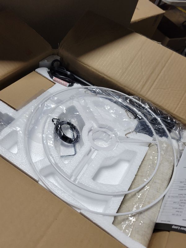 Photo 1 of ?Upgraded? Dimmable Floor Lamp, 1000 Lumens LED Edison Bulb Included, Arc Floor Lamps for Living Room Modern Standing Lamp with Linen Shade, Tall Lamp for Bedroom Office Dining Room- Black