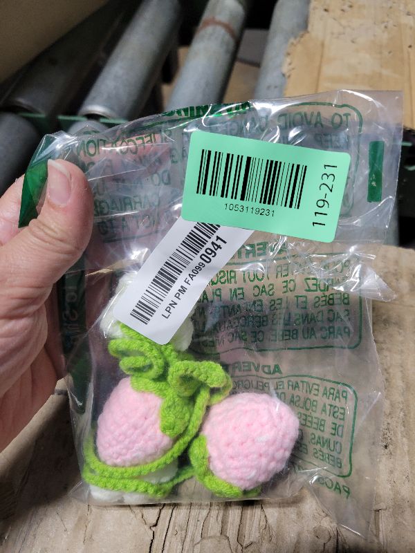 Photo 1 of 2-Pack Crochet Strawberry and Flower Car Hanging Decor, Cute Rear View Mirror Accessories,Boho Hand-Made Car Interior Aesthetic Truck Hanger Ornament Charm for Women