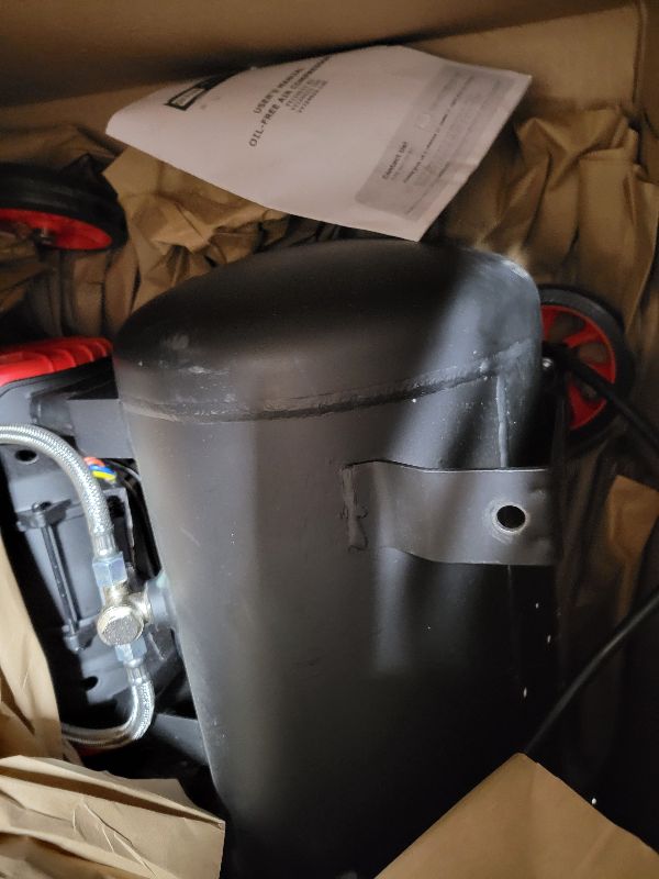 Photo 1 of 10 Gallon Ultra Quiet Air Compressor with Two Quick Couplers, 2HP 8.76 CFM@ 115PSI Pressure Oil-Free Air Compressor Tank, 70dB Quiet Compressor for Auto Repair, Tire Inflation 110V/60hz