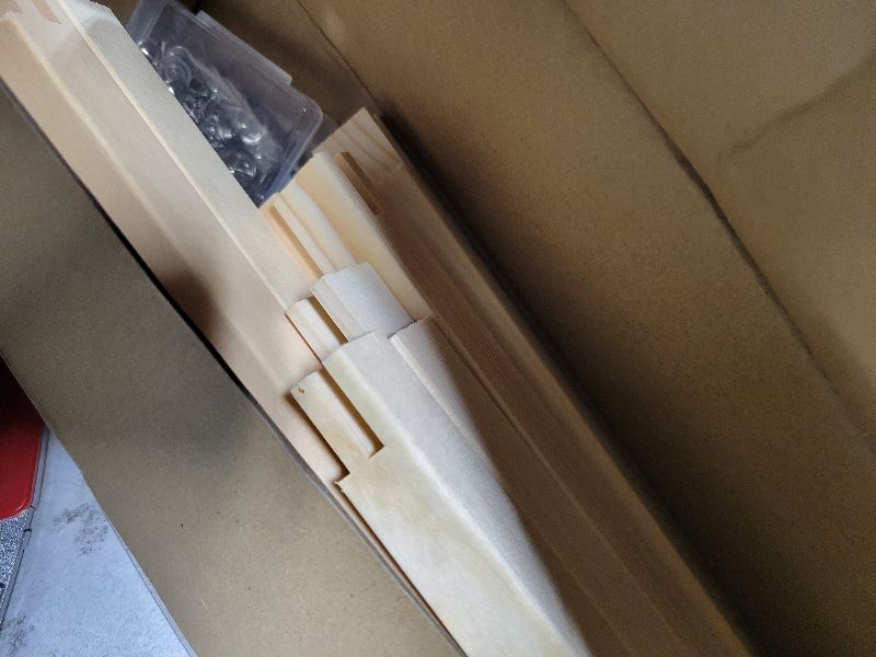 Photo 1 of 16 Pcs 4 Sets Stretcher Bars for Needlework Wood Canvas Stretcher Bars 10 Different Size Combinations Embroidery Stretcher Bars for Cross Stitch Frame Set with Thumbtack and Remover Tool(Large Size)