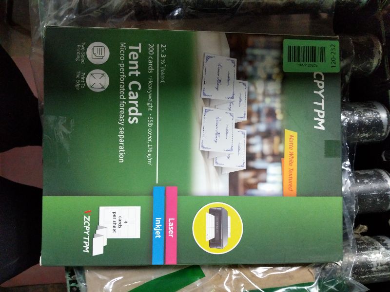 Photo 1 of 200 Tent Card,Printable Place Cards for Table Setting,2x3.5 Inches,Name Cards for Laser or Inkjet Printers,Wedding,Dinner Party,Buffet,50 Sheets