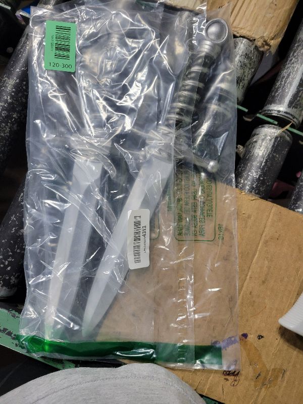 Photo 1 of 15" Fake Foam Swords Martial Arts Weapons, Realistic Dagger Knife Toy for Kids Boys, Foam Short Toy Swords Prop for Play Fighting and Assassins Costume Accessory (2 Pcs)