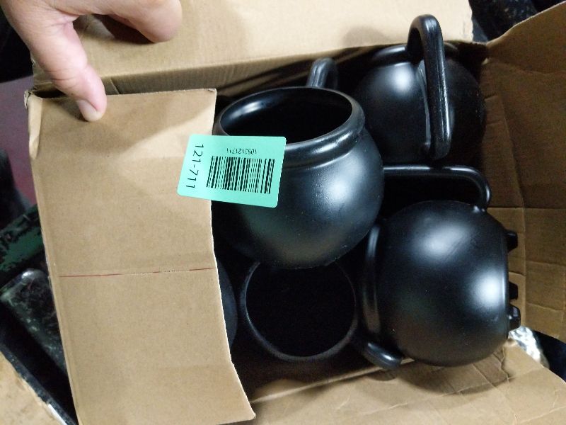 Photo 1 of 12 Pcs 15oz Halloween Cauldron Mugs,Plastic Black Candy Pot Cups Witch Brew Mug for Themed Party,Yearlong Drinkware,Birthday