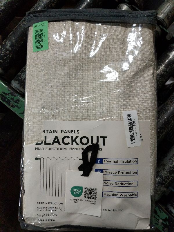 Photo 1 of 100% Blackout Shield Linen Blackout Curtains for Bedroom 108 Inches Long, Back Tab/Rod Pocket Living Room Drapes, Thermal Insulated Blackout Curtains 2 Panels Set, 50" W x 108" L,Cream