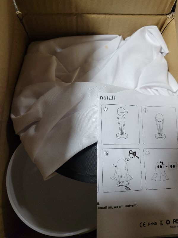 Photo 1 of [Timer] Light Up Halloween Ghost Decorations, Set of 2 DIY Spooky Ghosts Crafts, Scary Ghost for Halloween Decor Indoor Home Mantel Shelf & Tabletop Decor