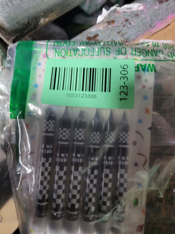 Photo 1 of 12pcs Racing Cars Themed Birthday Candles, Black and White Birthday Cake Candles Checkered Flag Cupcake Topper Candle for Racing Car Party Favors Decorations Baby Shower Kids Boys Supplies