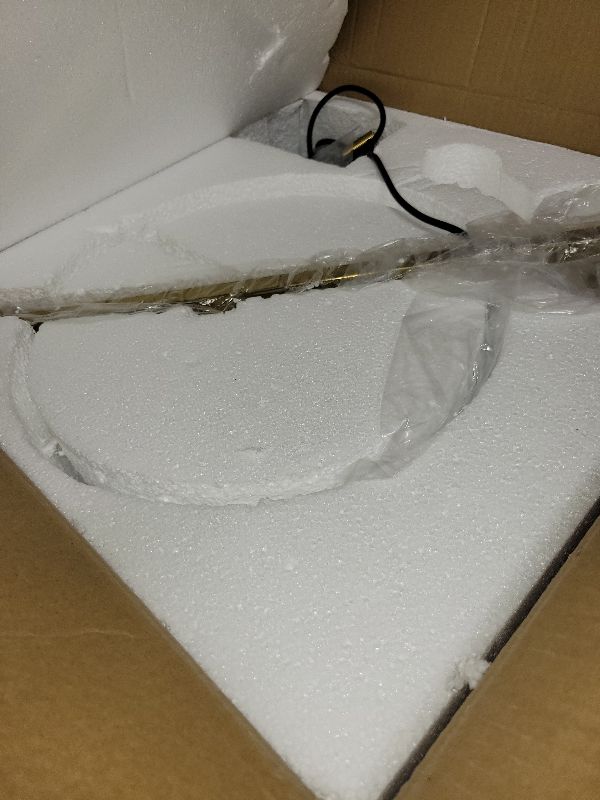 Photo 1 of Aeyee Adjustable Pendant Light Fixture, Industrial Swing Arm Hanging Light with Glass Shade, Dome Ceiling Pendant Light for Dining Room Living Room in Gold