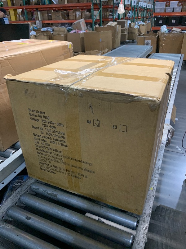 Photo 1 of VEVOR Drain Cleaner Machine 100FT x 3/8 Inch, Auto Feed Sewer Snake Auger on Wheels, 370W Portable Drain Cleaning Machine with 8 Cutters & Air-activated Foot Switch for 2" to 4" Pipes