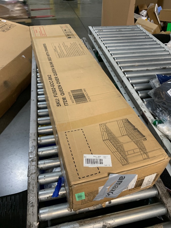 Photo 1 of **TRUCK/TRAILER PICK UP ONLY** (PARTIAL SET) (UNTESTED) PVWIIK Queen Over Queen Bunk Bed with Drawer