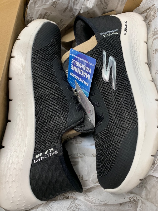 Photo 1 of (see all images) Skechers Women's Go Walk Flex Hands Free Slip-Ins-Grand Entry Sneaker, Black/White, 8
