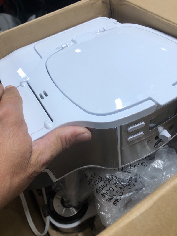 Photo 1 of Hamilton Beach 49933 2-Way 12 Cup Programmable Drip Coffee Maker & Single Serve Machine, Glass Carafe, Auto Pause and Pour, White