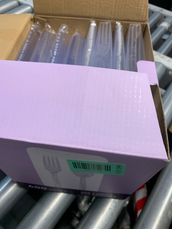 Photo 1 of [400 Count] Clear Plastic Forks and Spoons Set Bulk - Heavy Duty Disposable Spoons and Forks Silverware, Plastic Utensils Cutlery Set for Party