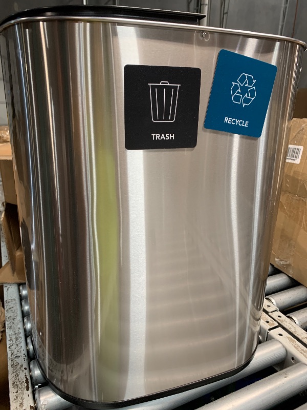 Photo 1 of (see images for damage) Ninestars DZT-70-R3 Motion Sensor Trash Can, Extra Large, Silver, Non Stick