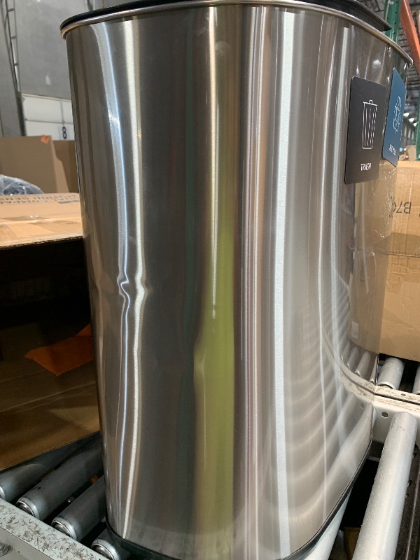 Photo 1 of (see images for damage) Ninestars DZT-70-R3 Motion Sensor Trash Can, Extra Large, Silver, Non Stick