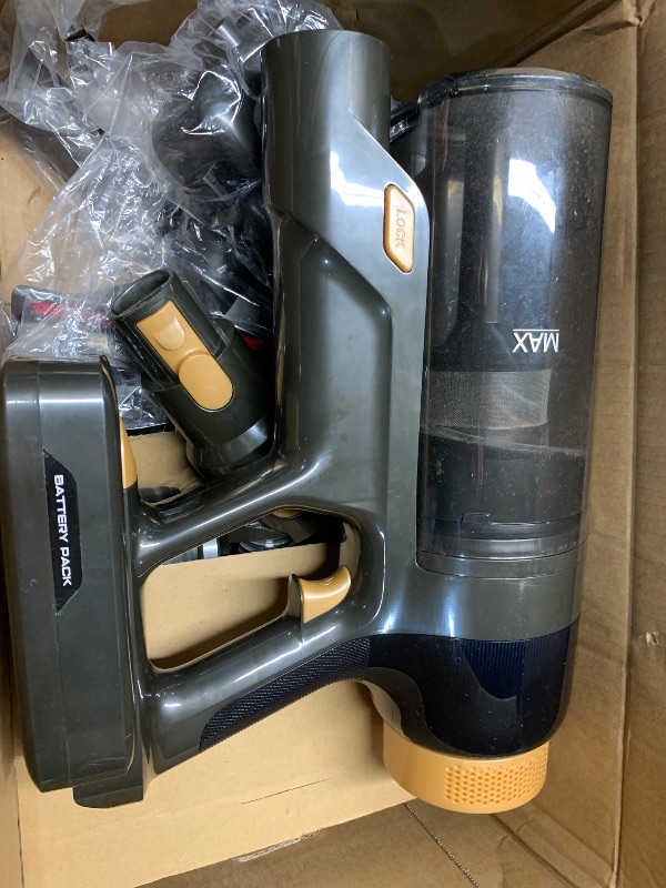 Photo 1 of **PARTS ONLY, NON FUNCTIONAL, DUSTY** 

VBUOO Cordless Vacuum Cleaner, 580W 48KPA 70 Mins Vacuum Cleaners for Home, Self-Standing Stick Vacuum with Wall Mount Charge, Touch Screen, Ultra High-Power Brush for Pet Hair/Plush Carpet/All Floor