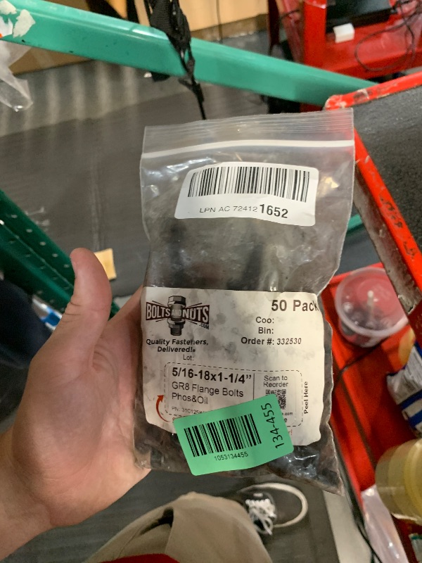 Photo 1 of (50 Pieces) 5/16-18x1-1/4 Grade 8 Hex Flange Bolts Screws UNC Coarse Full Threads Phos & Oil