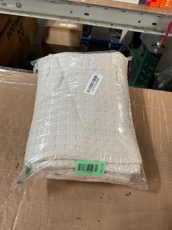 Photo 1 of (USED/FAIR) (BAGGED) Aganear Waffle Blanket - Lightweight Breathable Summer Blanket of 50% Cotton and 50% Rayon Derived from Bamboo for Hot Sleepers Luxury Throws for Bed, Couch and Sofa,Beige,90x90 Inches