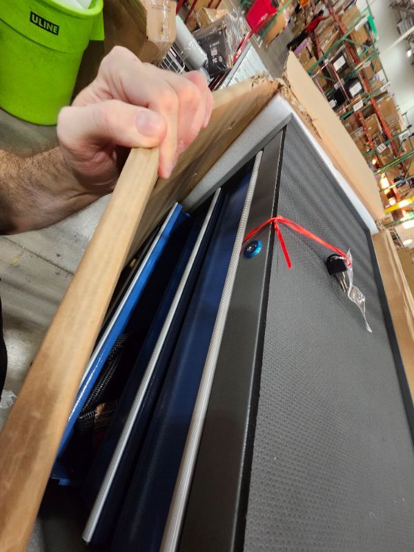 Photo 1 of *************SEE NOTES***********
Heavy-Duty 5-Drawer Rolling Tool Chest with Wheels, Steel Tool Storage Cabinet with Lock & Liner for Workshop for Workshop/Garage - Includes 5 Organizer Boxes, Blue-Grey