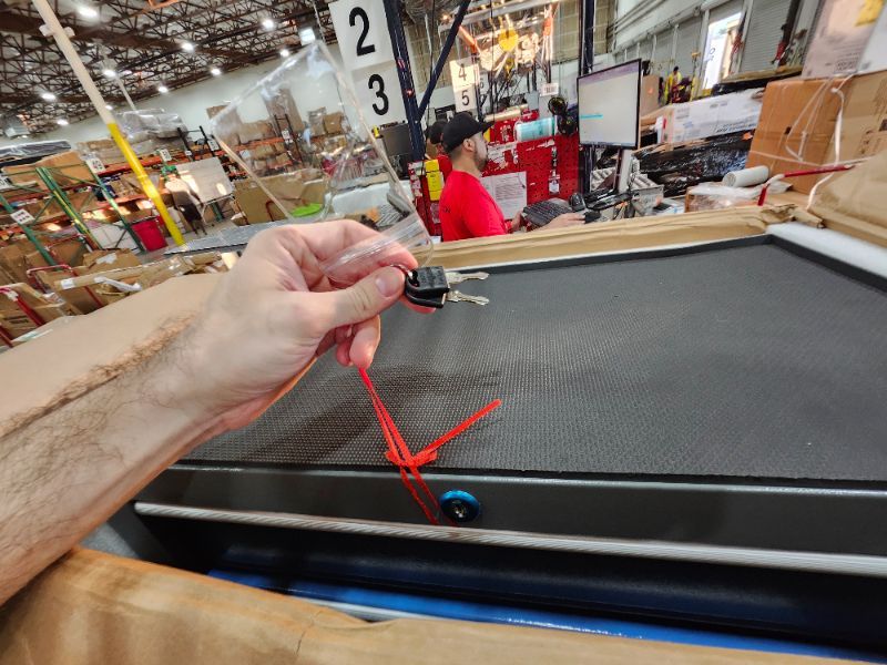 Photo 1 of *************SEE NOTES***********
Heavy-Duty 5-Drawer Rolling Tool Chest with Wheels, Steel Tool Storage Cabinet with Lock & Liner for Workshop for Workshop/Garage - Includes 5 Organizer Boxes, Blue-Grey