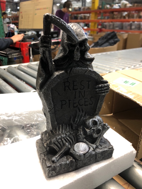 Photo 1 of (see all images) Solar Decorations Graveyard Tombstone LED Spot Light with Blue Glow,Halloween Outdoor Garden Light Halloween party