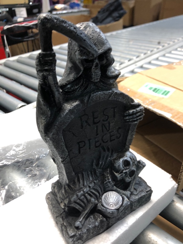 Photo 1 of (see all images) Solar Decorations Graveyard Tombstone LED Spot Light with Blue Glow,Halloween Outdoor Garden Light Halloween party