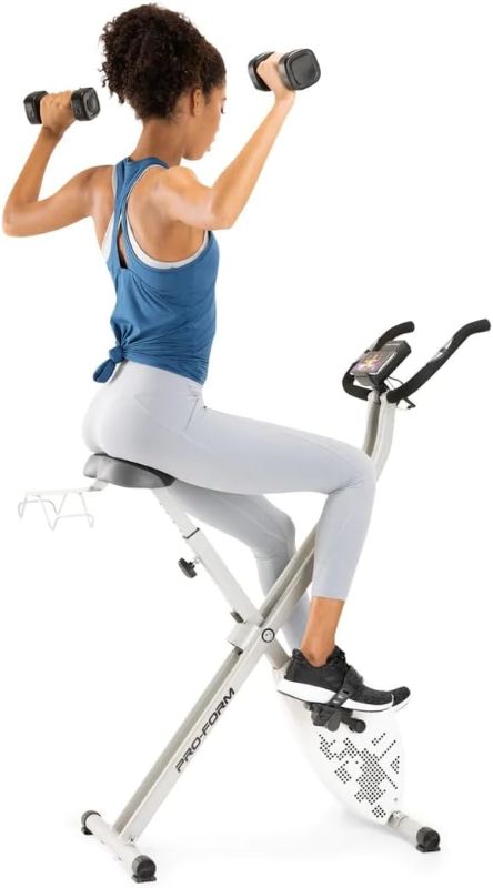 Photo 1 of *** READ COMMENTS***      Proform X Bike Ultra-Quiet Folding Exercise Bike, Heart Rate and LCD Monitor, Easy to assemble for home workout on this indoor stationary bike- Black.