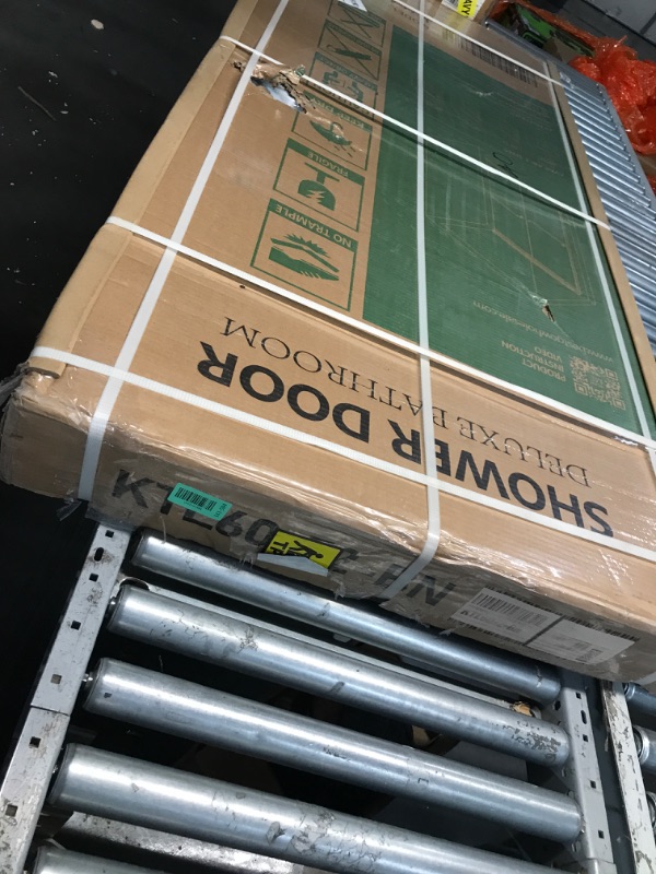 Photo 1 of (used item) GETPRO Semi-Frameless Shower Door Double Sliding 57-60 in. W x 72 in. H Bypasss Bathroom Glass Shower Sliding Doors,1/4 inch