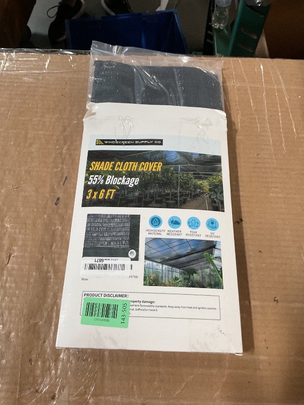 Photo 1 of [WindscreenSupplyCo] 55% 3 x 6 FT Shade Cloth Sun Shade Net with Grommets Sunblock Mesh Tarp for Garden Plants Cover Greenhouse and Patio